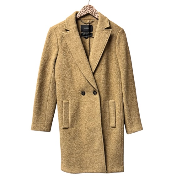 J. Crew Daphne Italian Boiled Wool Topcoat Coat Buttons Tan Brown 6 - Picture 4 of 14